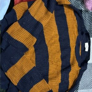 Striped Navy and Mustard Sweater
